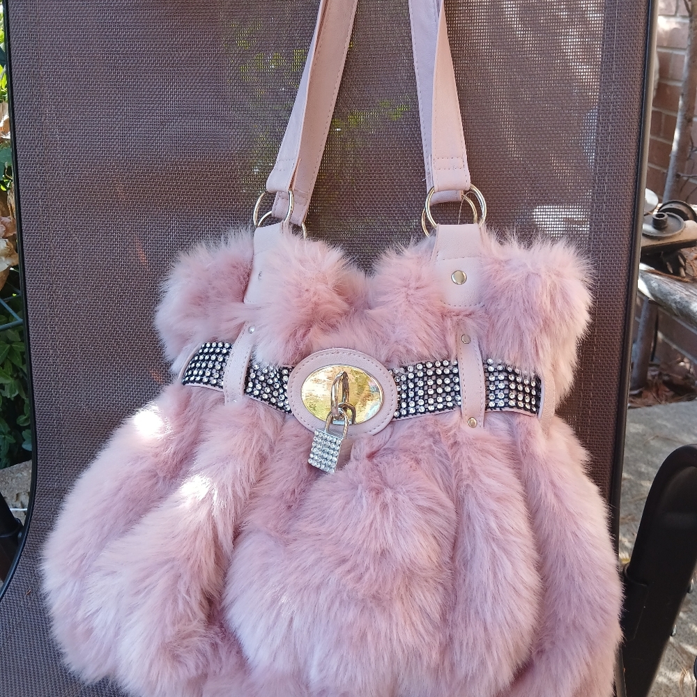 Women's faux fur purse